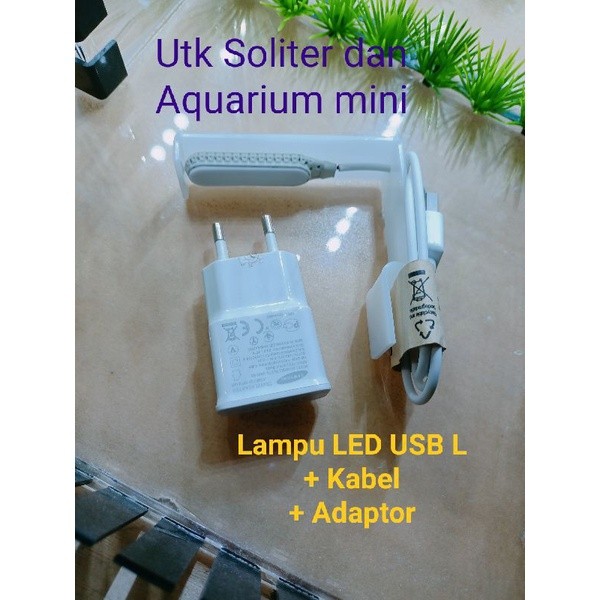 LAMPU LED AQUARIUM USB Model L free kabel usb dan adaptor 2