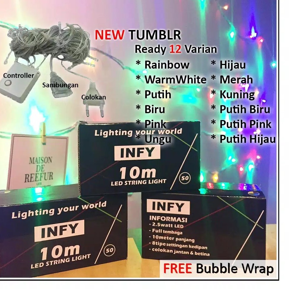 LAMPU TUMBLR INFY 10 METER PACKING BOX LAMPU LED DEKORASI LED HEMAT EN 2