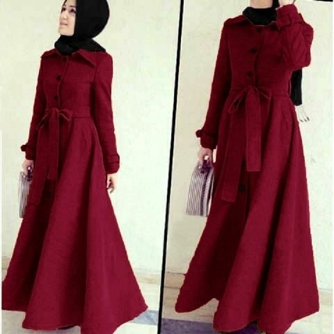 LONG COAT ABUDHABI MAROON