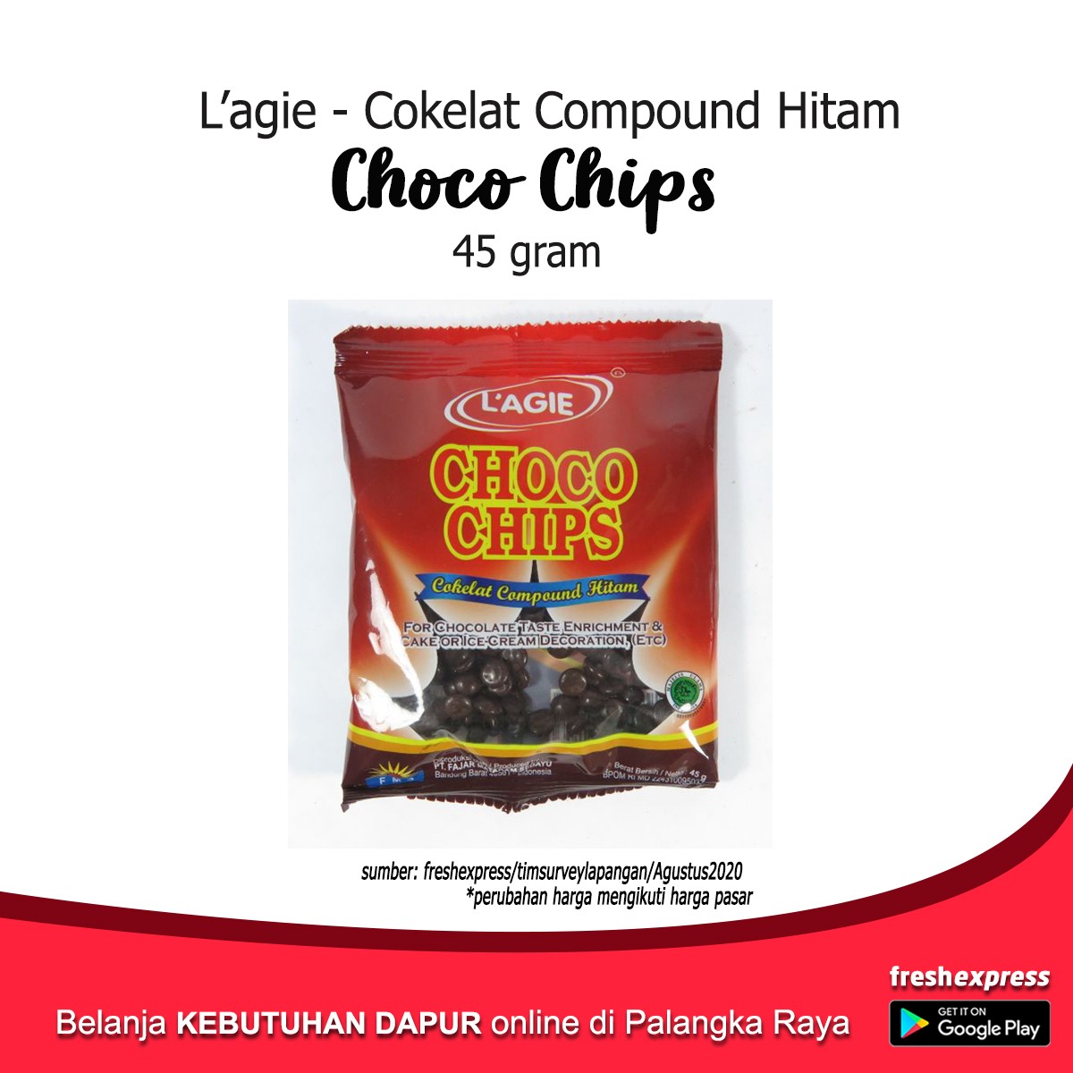 Lagie Coklat Compound Hitam 45 Gram