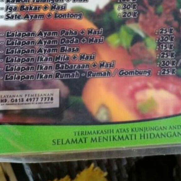 Lalapan Ayam Paha Plus Nasi