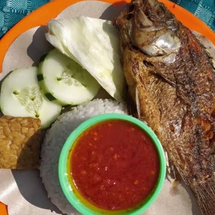 Lalapan Ikan Goreng Plus Nasi