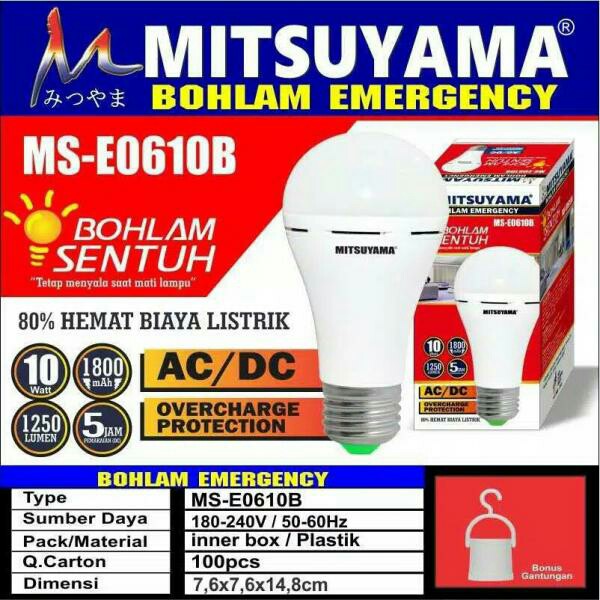 Lampu Emergency Pegang Nyala MITSUYAMA 10Watt