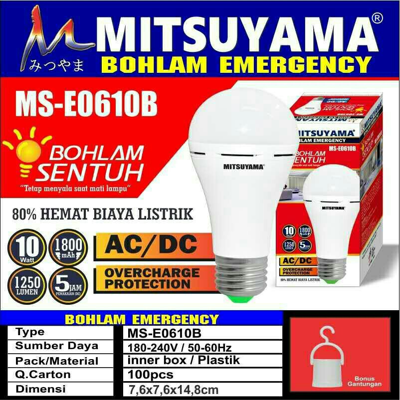 Lampu Emergency Sentuh MITSUYAMA 10 WATT