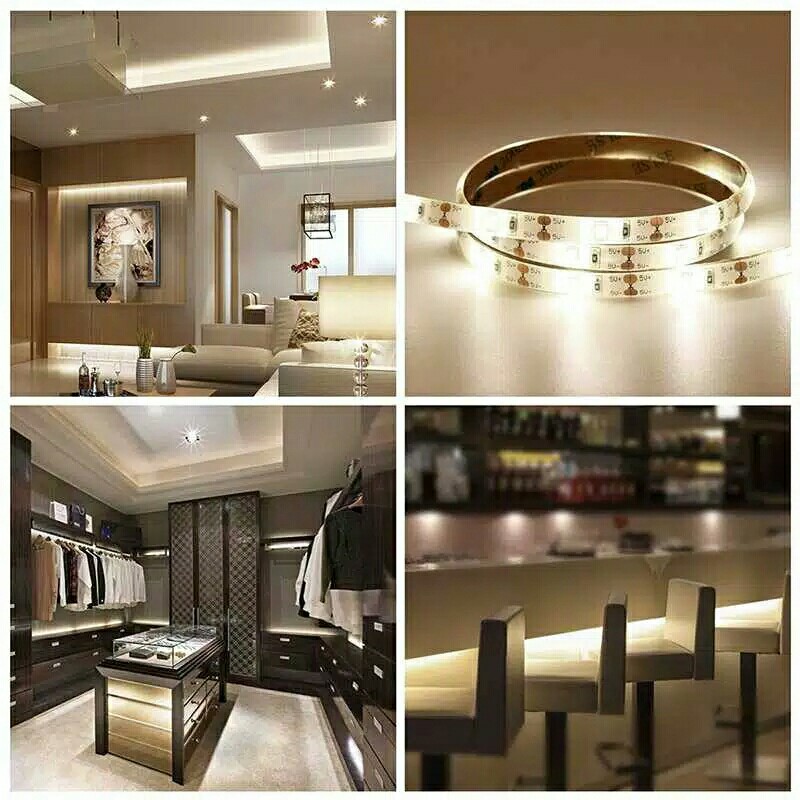 Lampu LED Strip 5 Mtr Putih Dan Adaftor