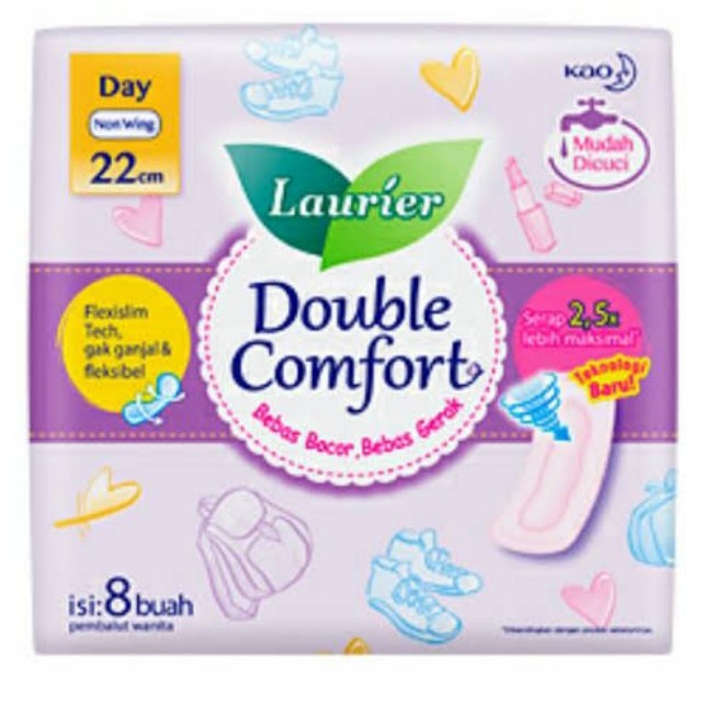 Laurier Double Comfort Dat Non Wing 22cm Isi 8pcs