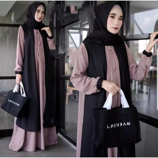 Lazeka Dress  Baju Gamis Murah  Gaun Muslim Moscrepe