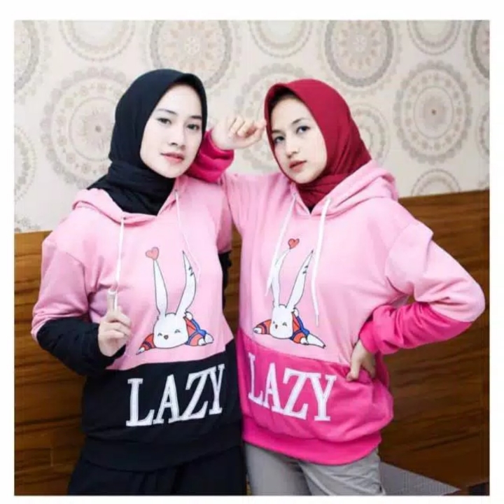 Lazy sweater hoodie wanita 2