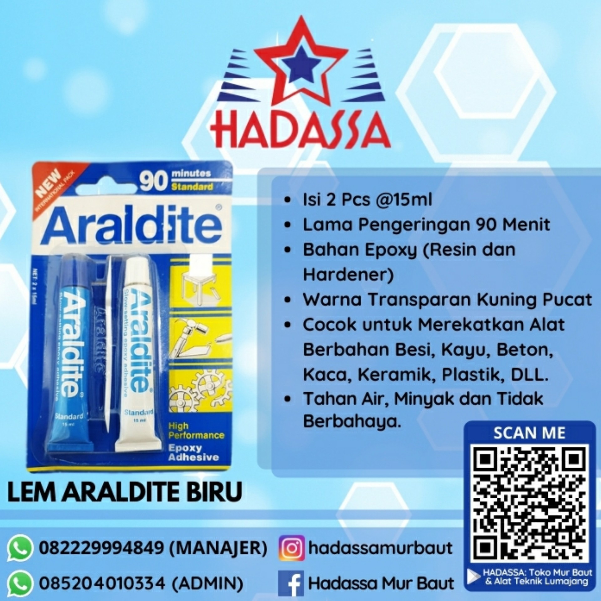 Lem Araldite Biru 90 Menit