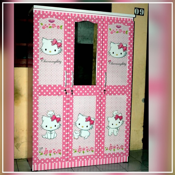 Lemari Pakaian 3 Pt Mestika Prabot Hello Kitty