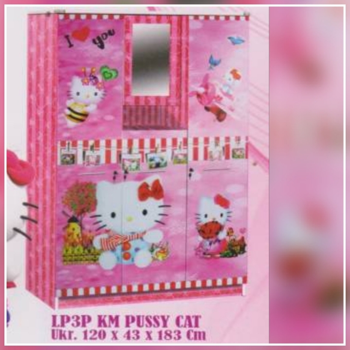 Lemari Pakaian 3 Pt Mestika Prabot Hello Kitty 2