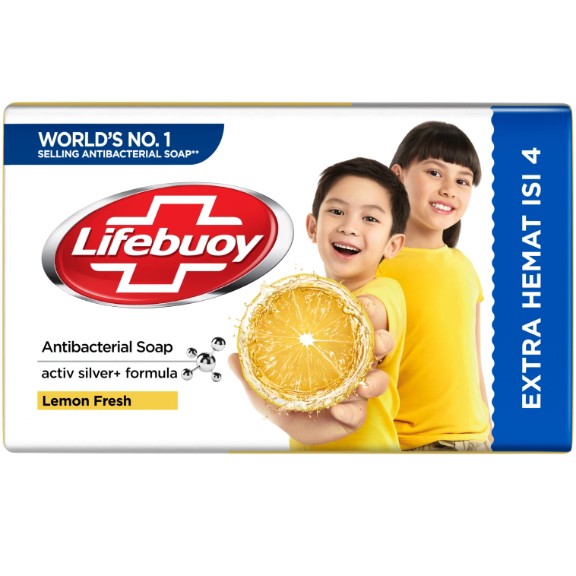 Lifebuoy Sabun Batang Lemon Fresh Isi 4