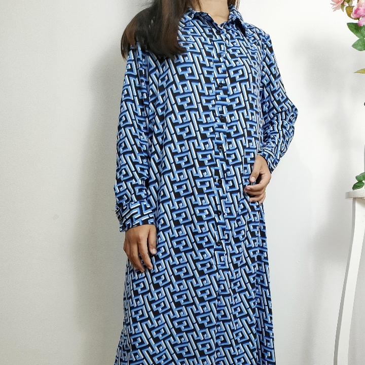 Longdress Weekday Blue Motif