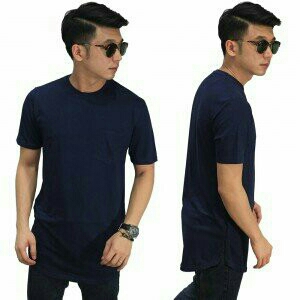 Longline T-Shirt Basic Navy