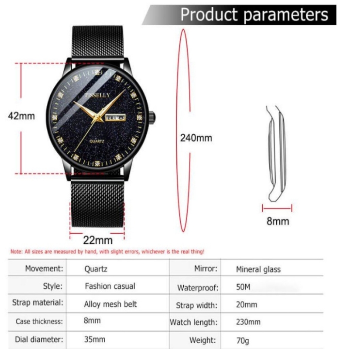 LouisWill Jam Tangan Fashion Pria  Anti Karat Pria Selai Tangan 30 M  2