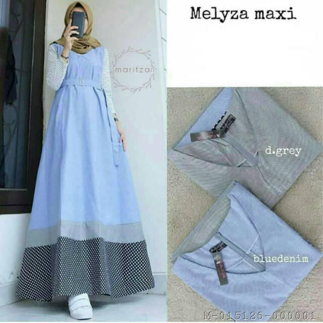 MAXI DRESS PANJANG MUSLIMAH TANPA LENGAN CASUAL MELISA