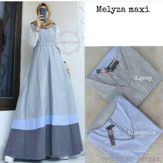 MAXI DRESS PANJANG MUSLIMAH TANPA LENGAN CASUAL MELISA 2