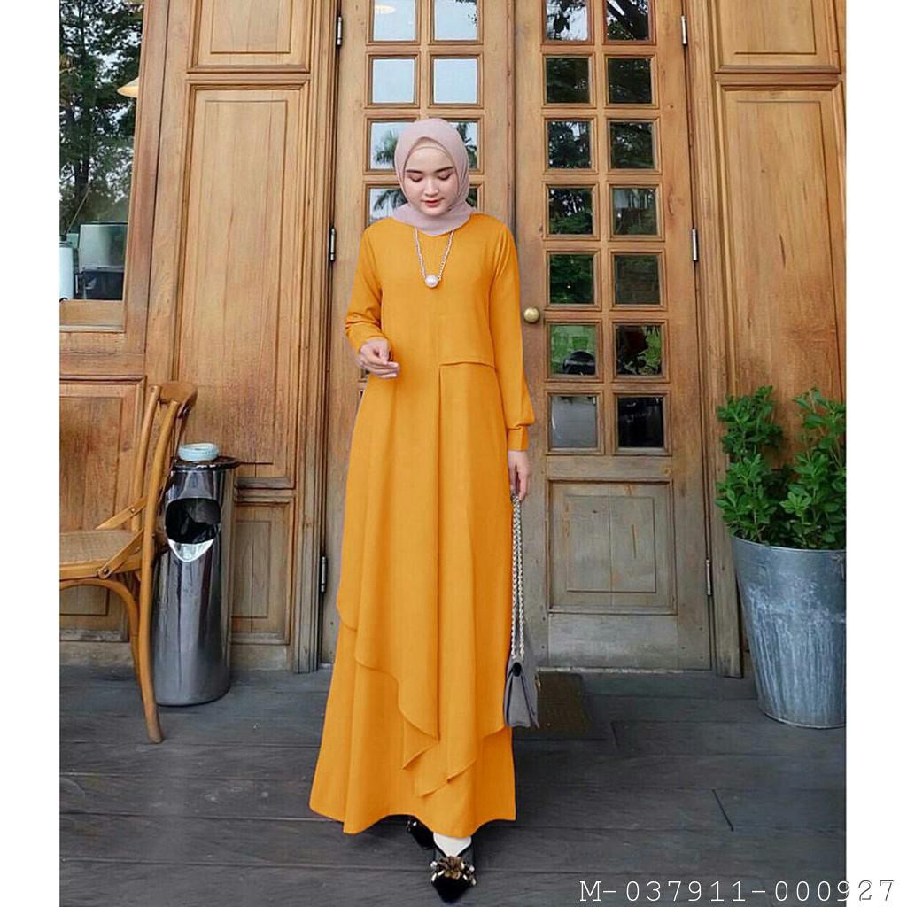 MAXI DRESS WANITA MOSCREPE IMPORT