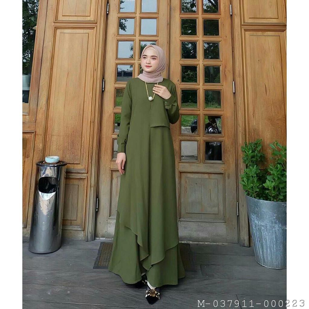 MAXI DRESS WANITA MOSCREPE IMPORT 5