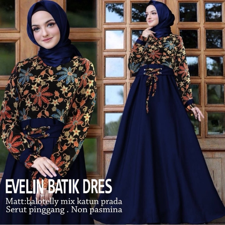 MAXI EVELYN BATIK NAVY