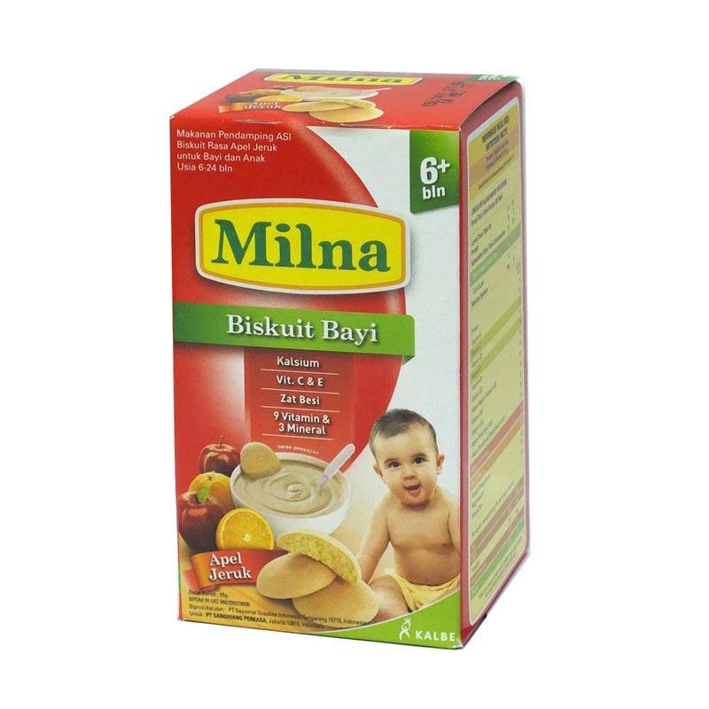 MILNA BISCUIT BAYI+DHA APEL-ORANGE KOTAK 65 GR