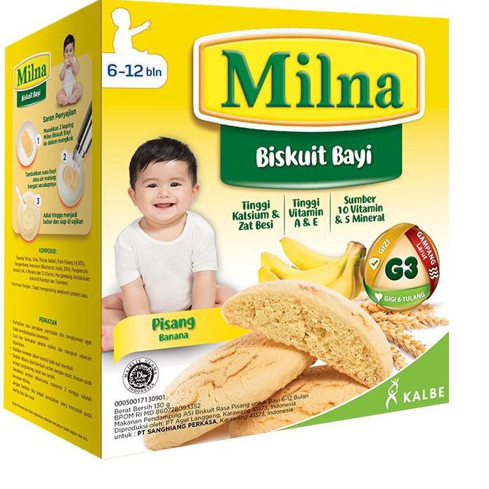 MILNA BISCUIT BAYI+DHA PISANG KOTAK 130 GR