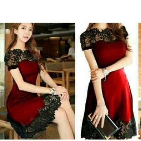 MOLLY DRESS BRUKAT RED DAN BLACK 2