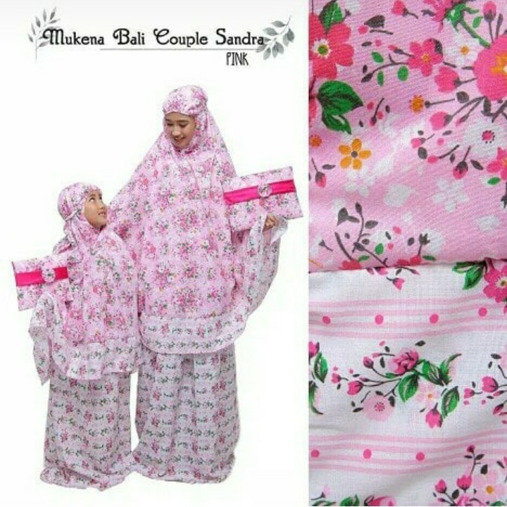 MUKENA BALI COUPLE SANDRA - WARNA PINK