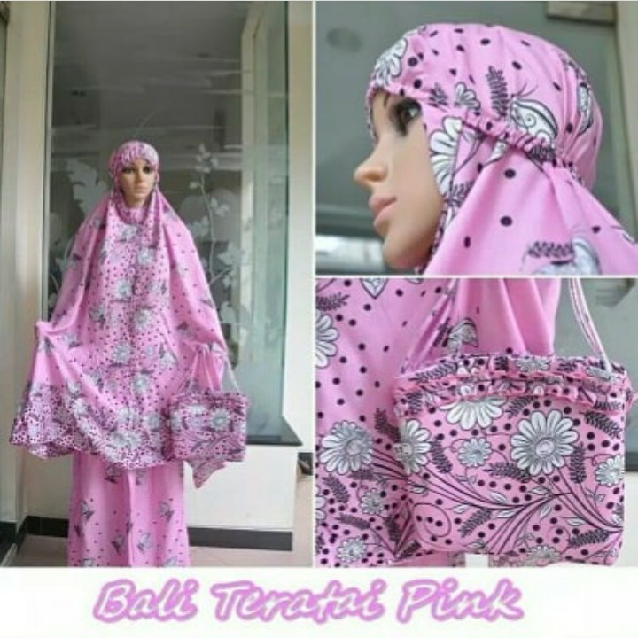 MUKENA BALI TERATAI - WARNA PINK