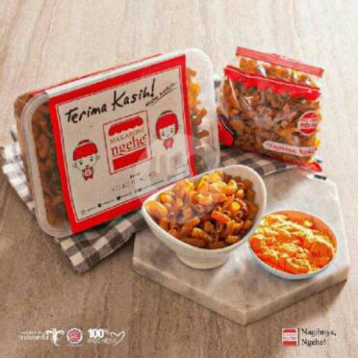 Macaroni Kering NGEHE pedas Asin Lvl 1-5 Kemasan Tepak 300gr