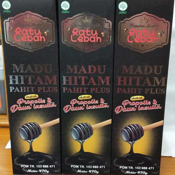 Madu Hitam Pahit Plus Propolis Ratu Lebah 470g