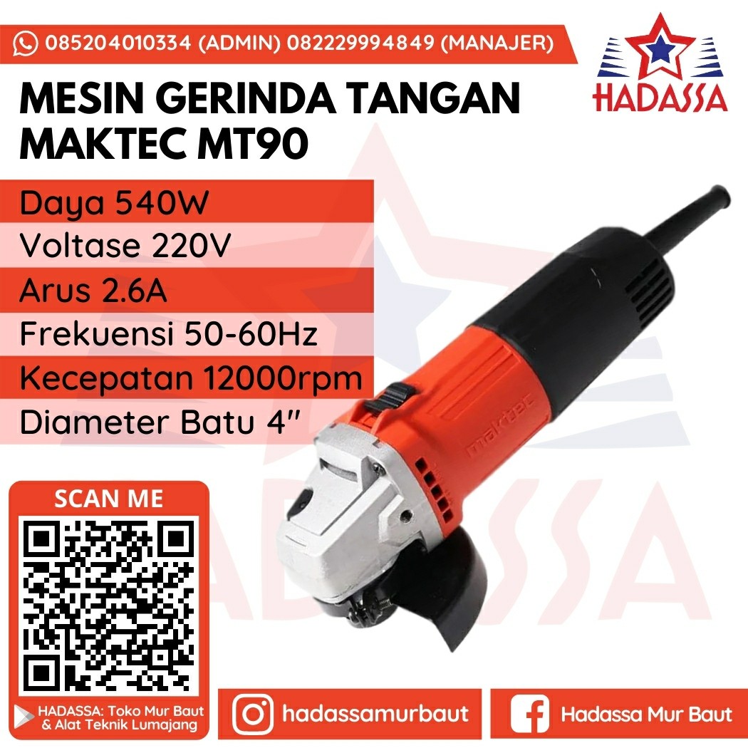 Mesin Gerinda Tangan Maktec MT90