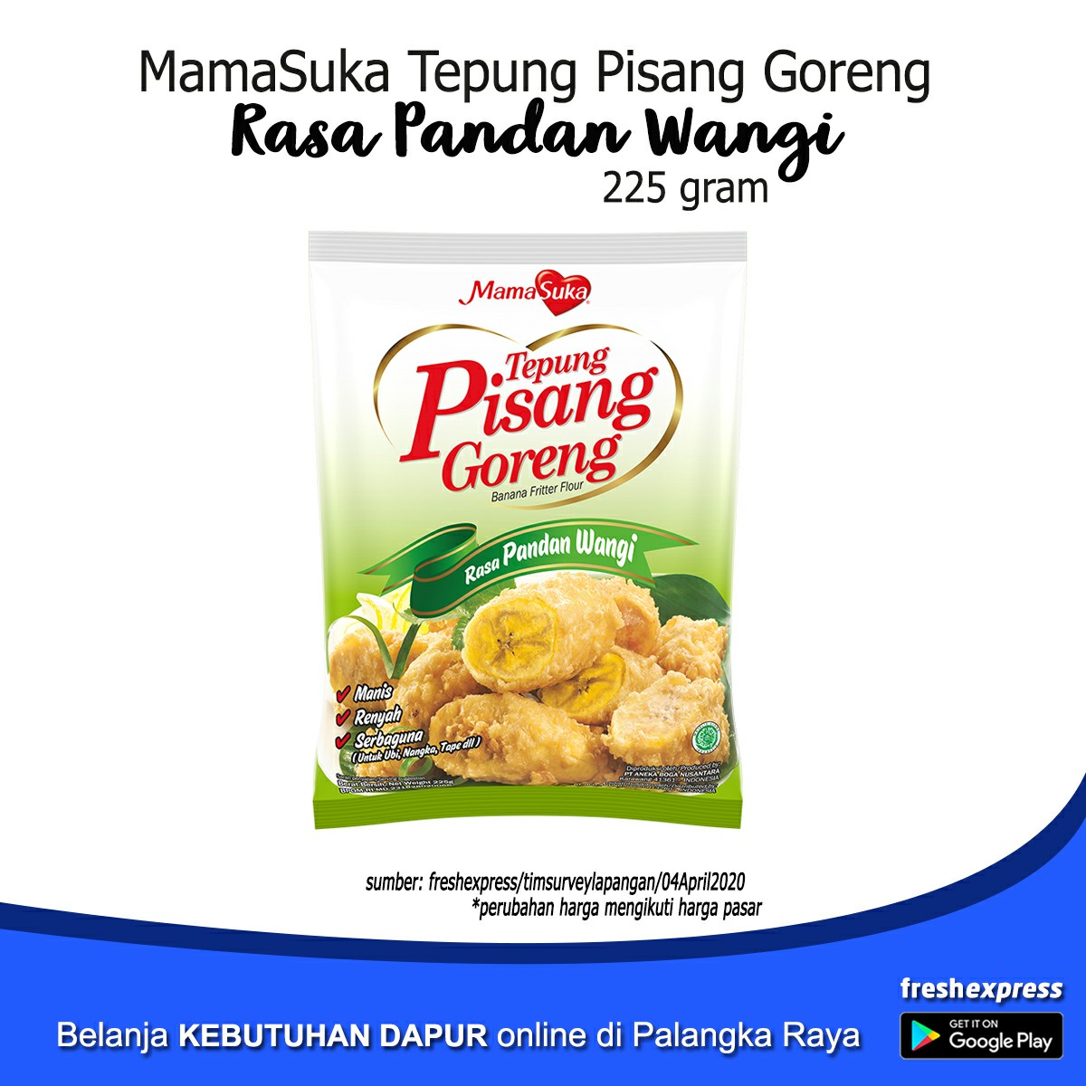 Mamasuka Tepung Pisang Goreng Rasa Pandan Wangi 80 Gram