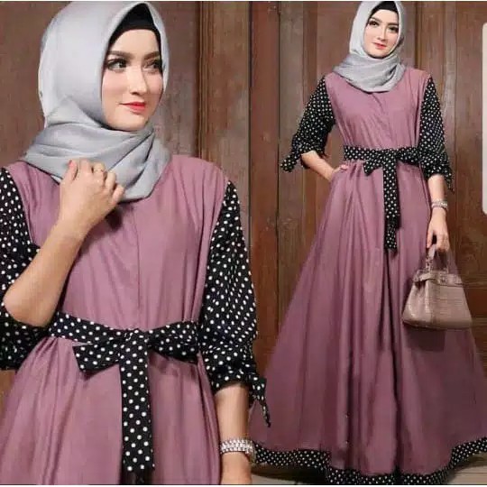 Mariana Polka Dress  Gamis Balotelli  Baju Muslim Wanita