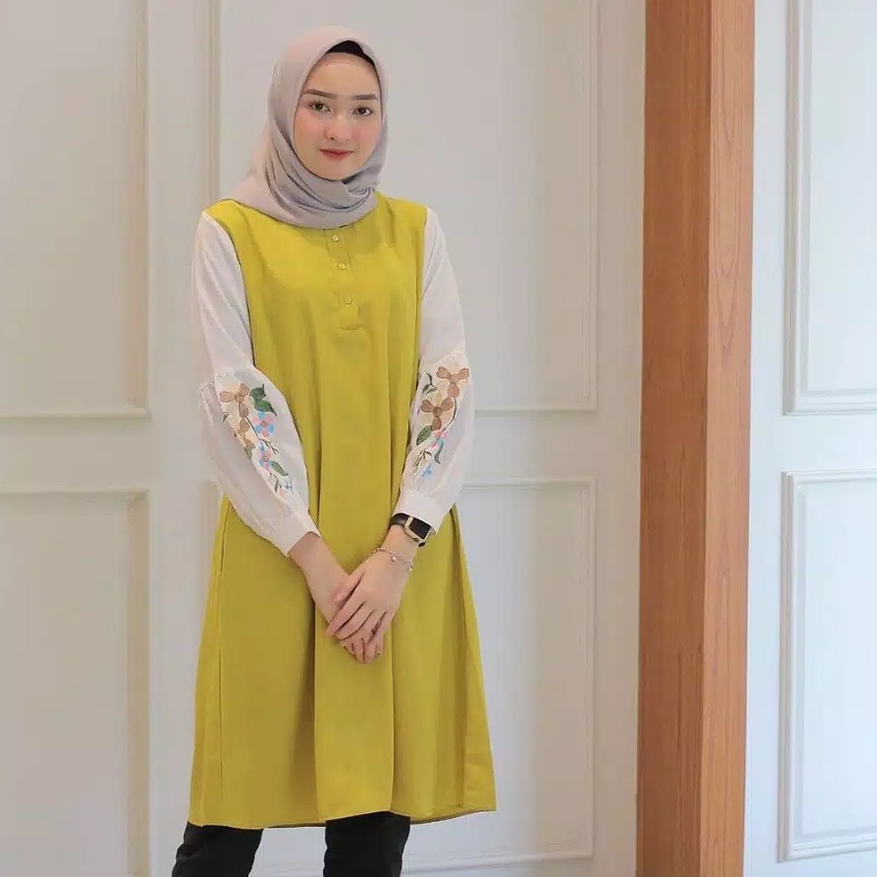 Martha Tunik  Baju Atasan Muslimah  Tunik Kimica Bordir Termurah 2