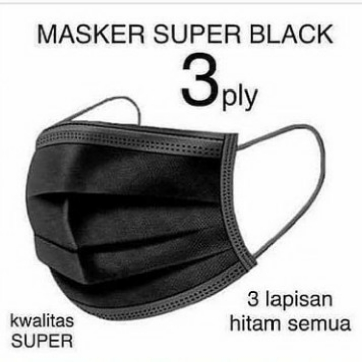 Masker Hitam Earloop 2