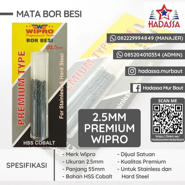 Mata Bor Besi 2koma5mm Premium Wipro