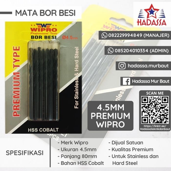 Mata Bor Besi 4koma5 mm Wipro