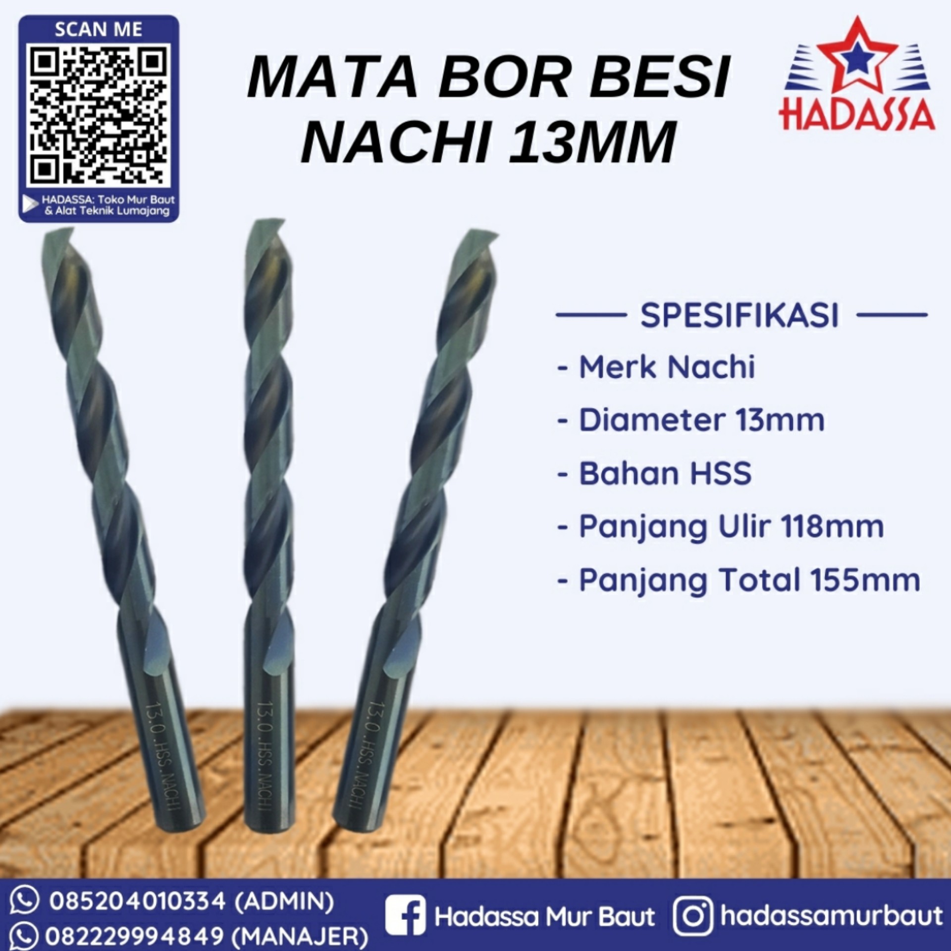 Mata Bor Besi Nachi 13mm