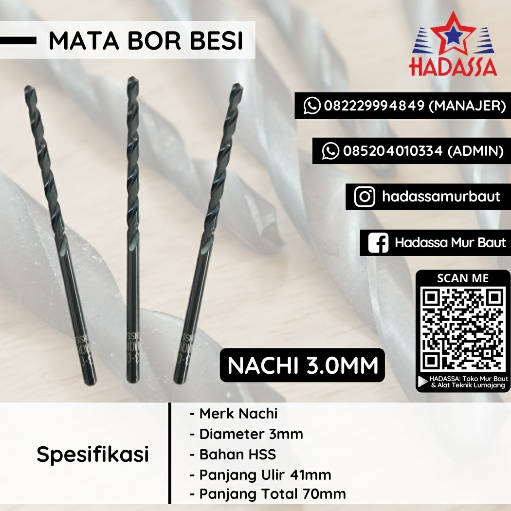 Mata Bor Besi Nachi 3mm