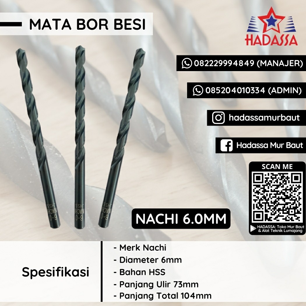 Mata Bor Besi Nachi 6mm