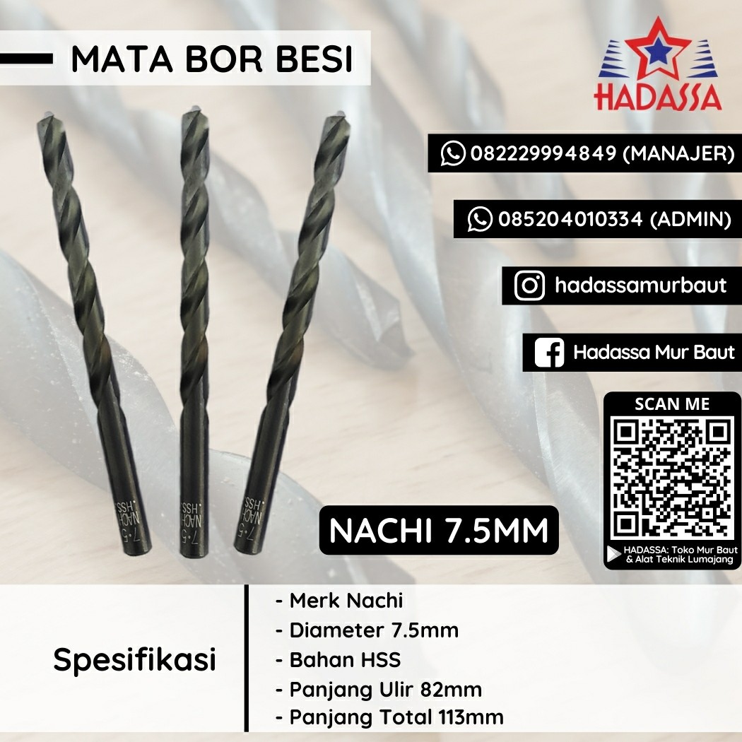 Mata Bor Besi Nachi 7koma15mm