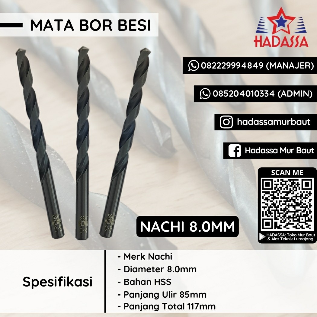 Mata Bor Besi Nachi 8mm