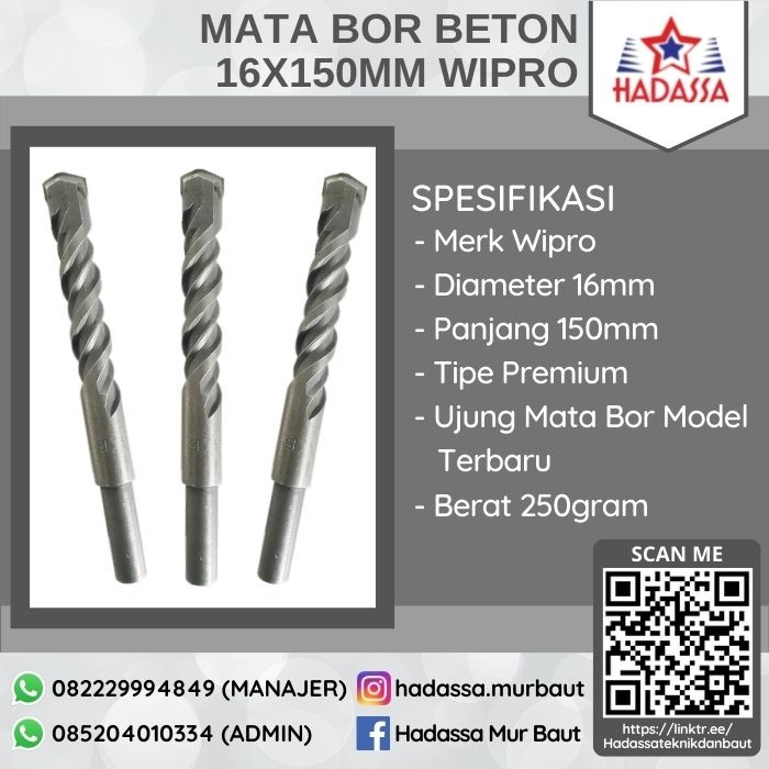 Mata Bor Beton 16x150mm Wipro