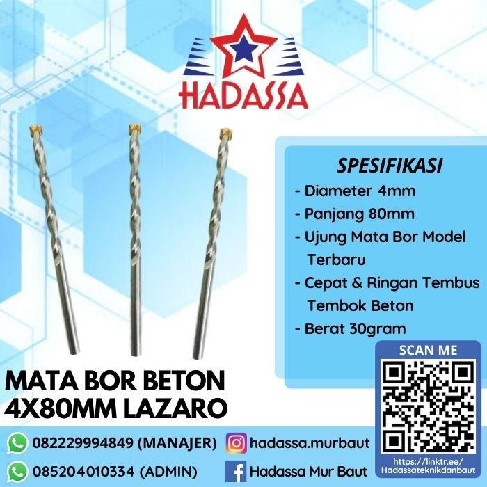 Mata Bor Beton 4x80mm Lazaro