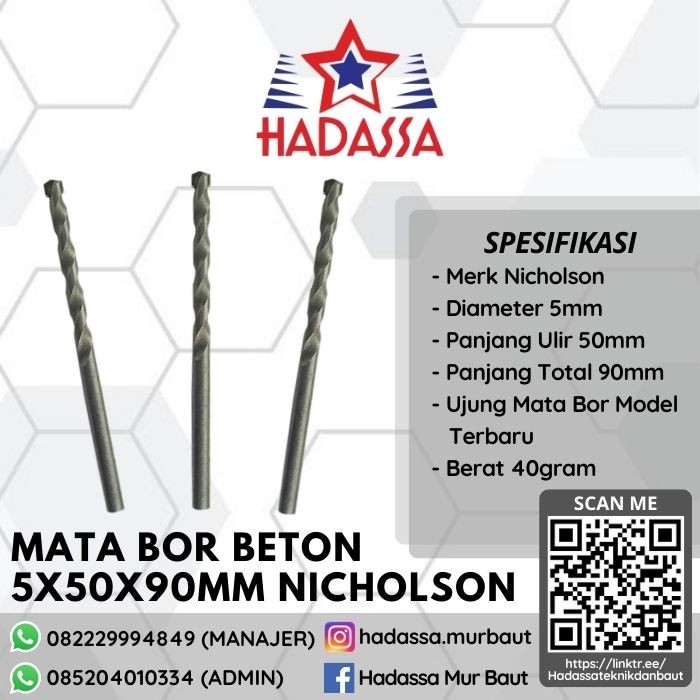 Mata Bor Beton 5x50x90mm Nicholson