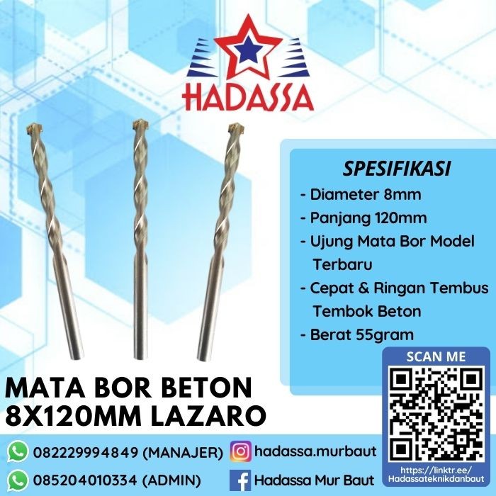 Mata Bor Beton 8x120mm Lazaro