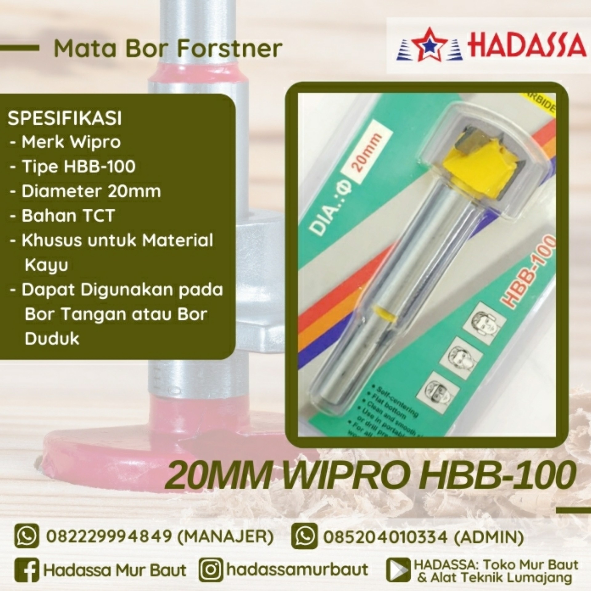 Mata Bor Forstner 20mm Wipro HBB-100