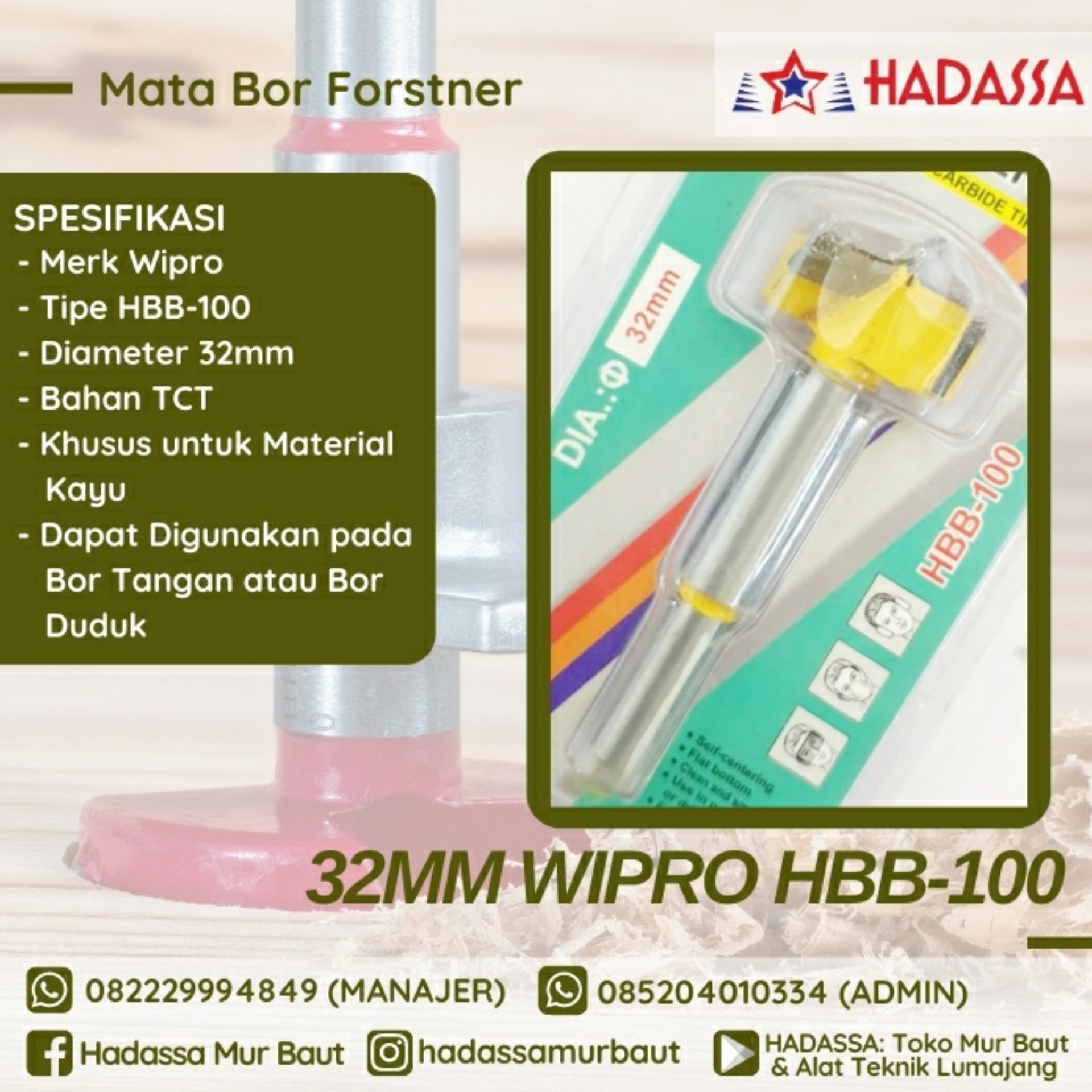 Mata Bor Forstner 32mm Wipro HBB-100