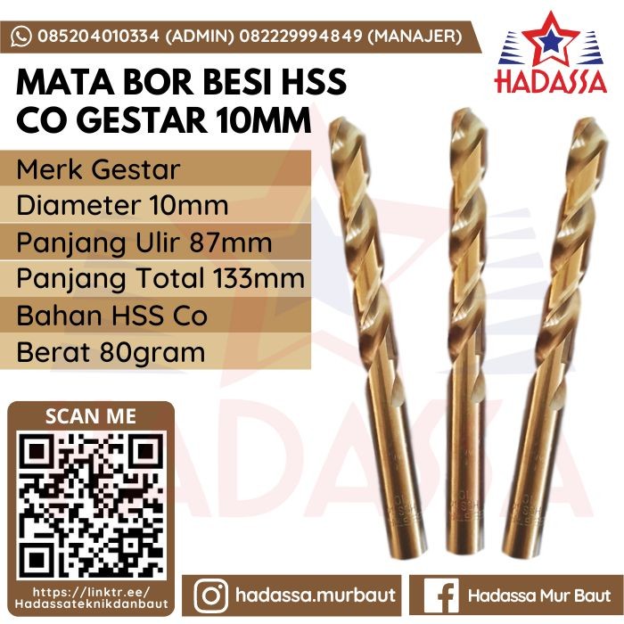 Mata Bor HSS Besi Co Gestar 10mm